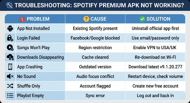 Troubleshooting: Spotify Premium APK Not Working?